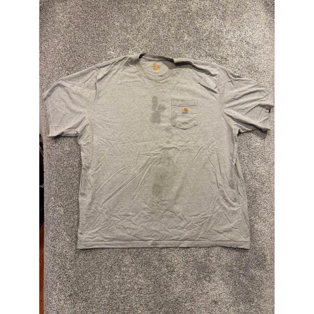 Carhartt T-Shirt Mens 4XL Gray K87 Pocket Tee Original Fit Short Sleeve Stained*